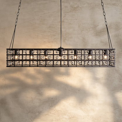 La Cage Rectangular Chandelier 7 Light