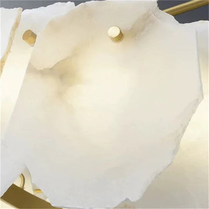 Noah Alabaster Modern Snowflake Linear Chandelier