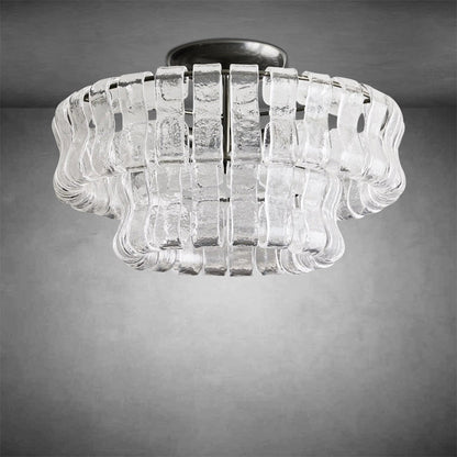 Denise Ghiaccio Glass Flush Mount Chandelier