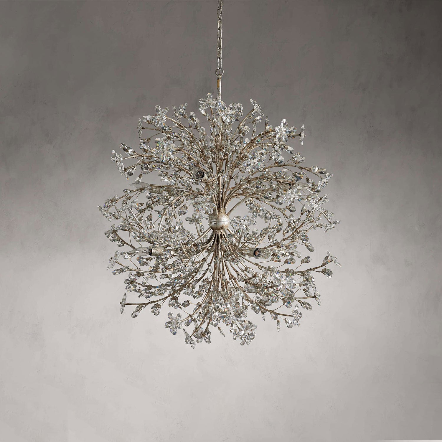 Fiore Crystal Flowers Creative Round Chandelier 8-Light