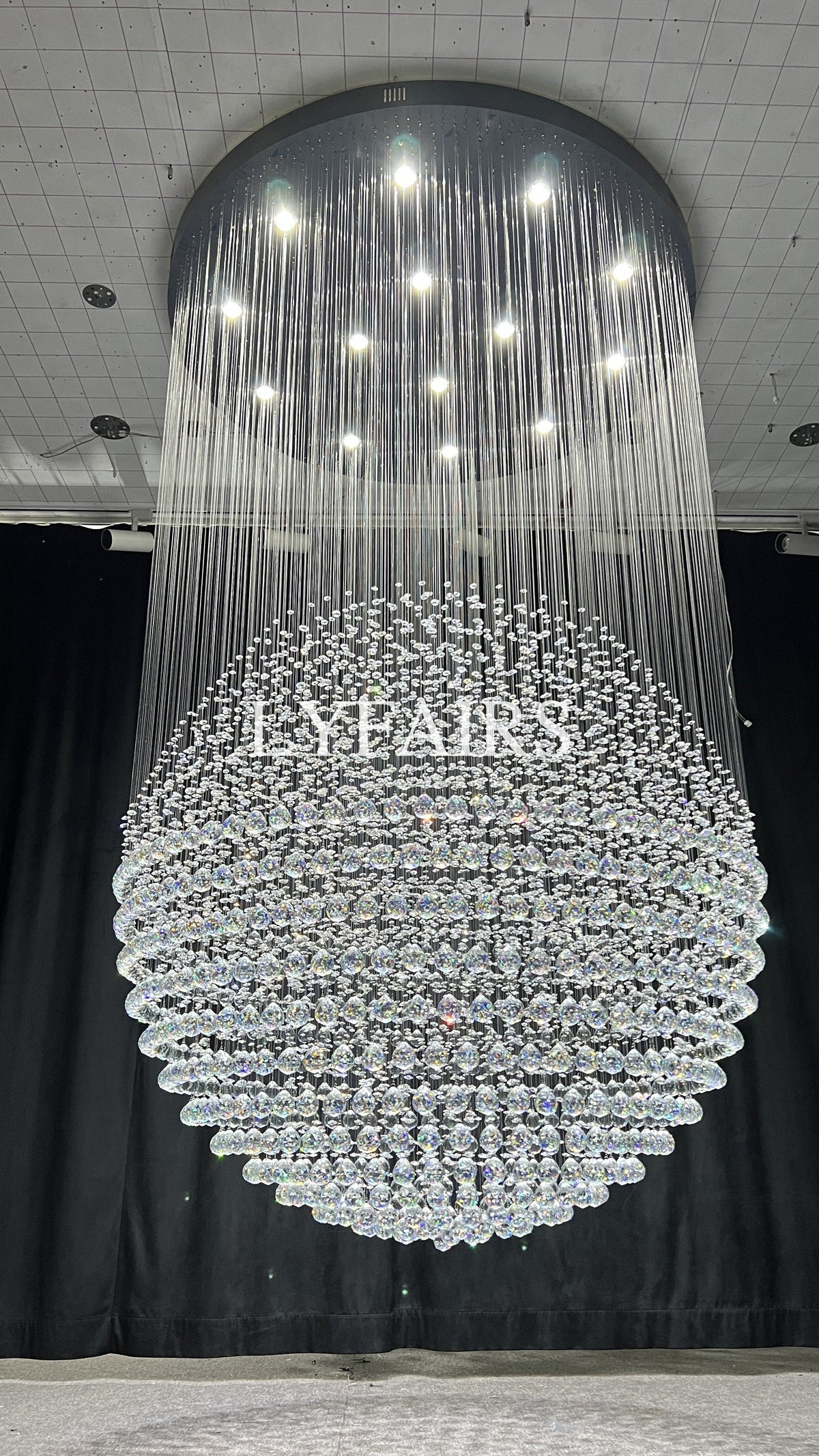 Modern Ball Crystal Raindrop Chandelier for Living Room/Staircase/Foyer