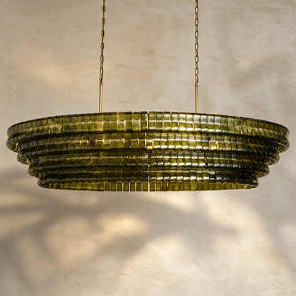 Glacien Oval Chandelier 54"W/65"W