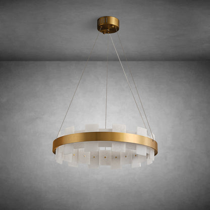 Rectangle Linear Alabaster Chandelier