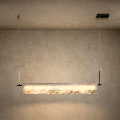 Nicholas Modern Alabaster Linear Art Chandelier Light