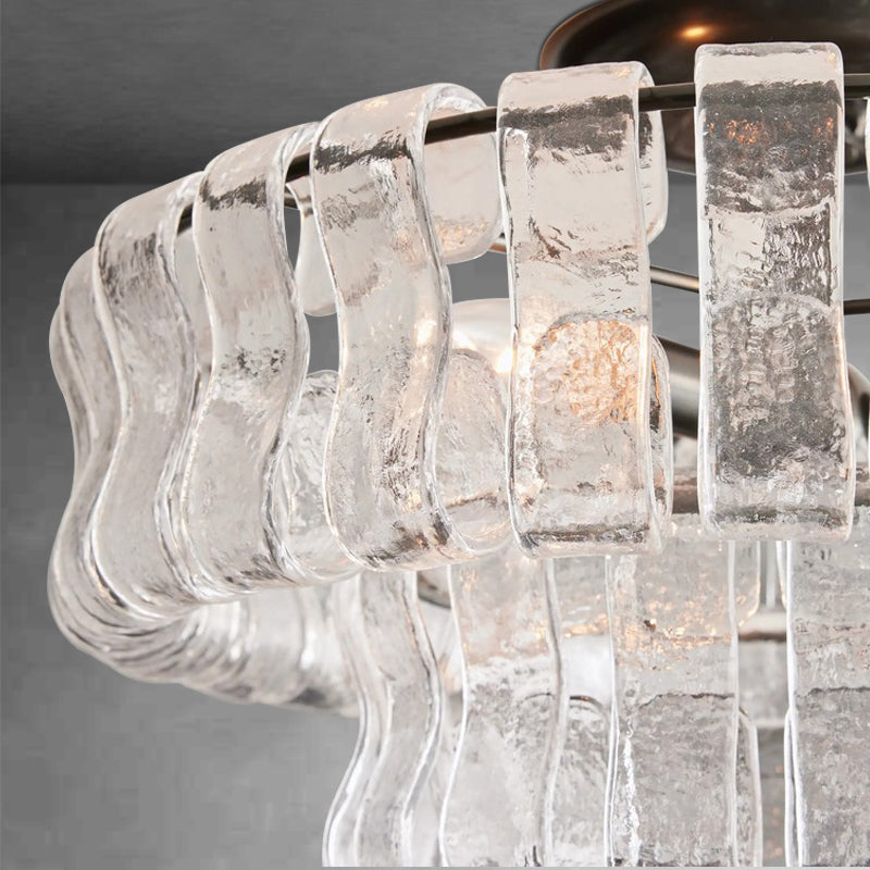 Denise Ghiaccio Glass Flush Mount Chandelier