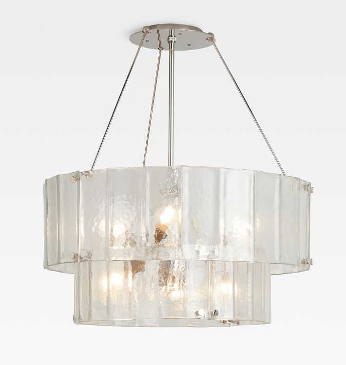 Willamette Glass Round Chandelier 2-Tier 32''