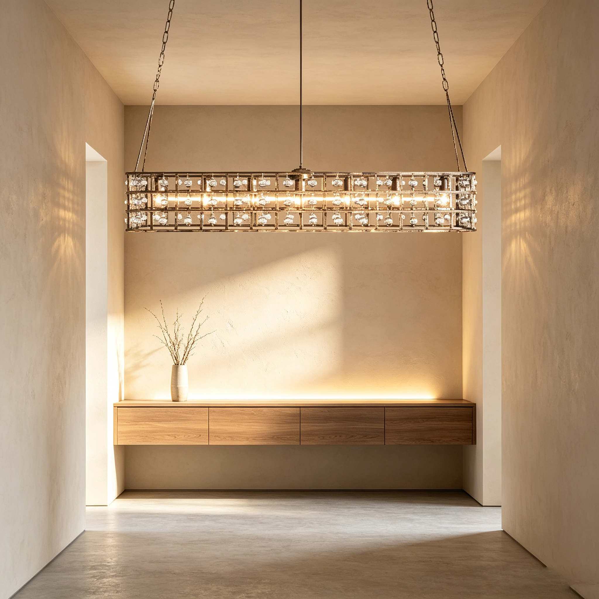 La Cage Rectangular Chandelier 7 Light
