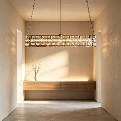 La Cage Rectangular Chandelier 7 Light