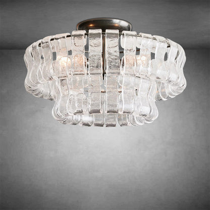 Denise Ghiaccio Glass Flush Mount Chandelier