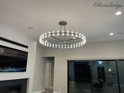 Auraline Crystal Round Chandelier 60"