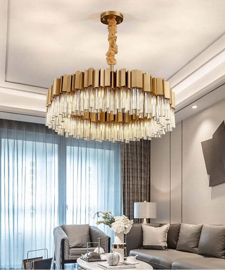 Denise Bobon Kubica Round Crystal Chandelier