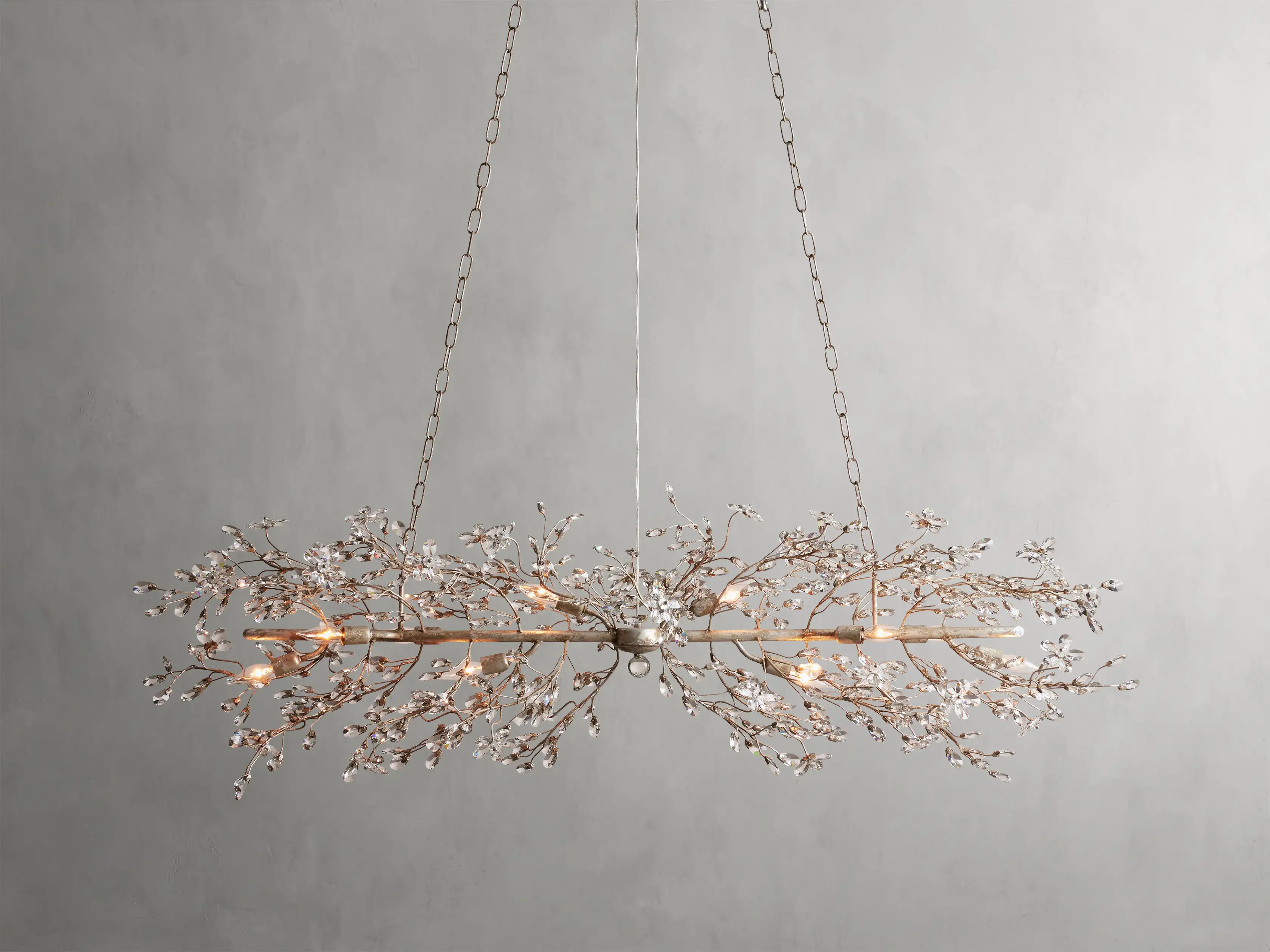 Fiore Crystal Flowers Creative Linear Chandelier 43", 51", 68"