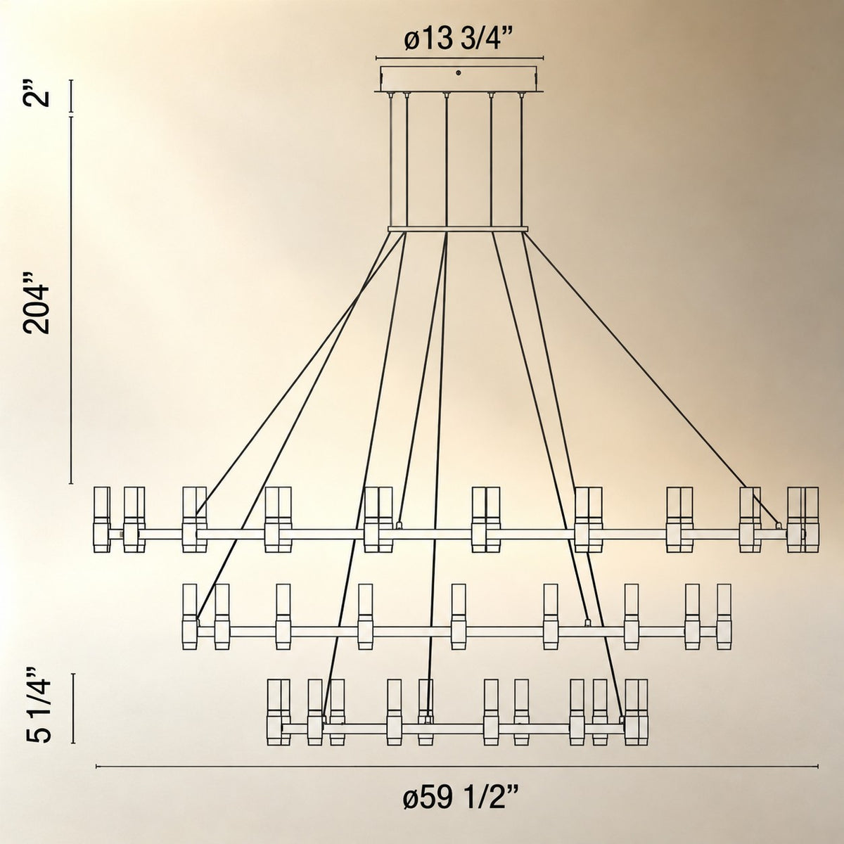 3-Tier Round LED Chandelier