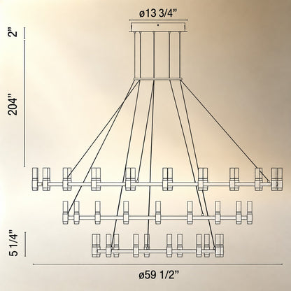 3-Tier Round LED Chandelier