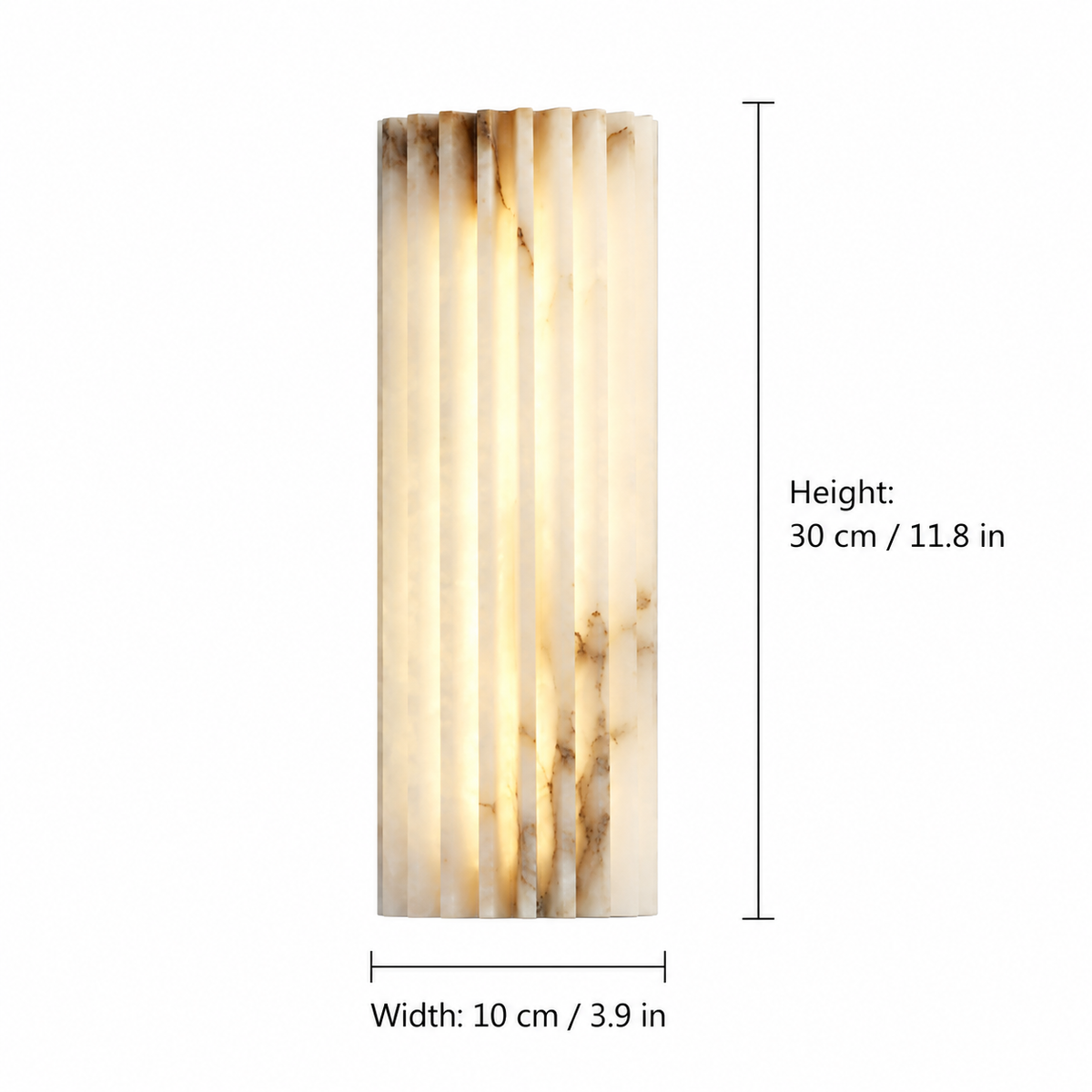 Living Room Wall Sconce | Fluted Alabaster Minimalist | Ribelle