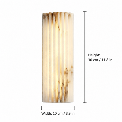 Living Room Wall Sconce | Fluted Alabaster Minimalist | Ribelle