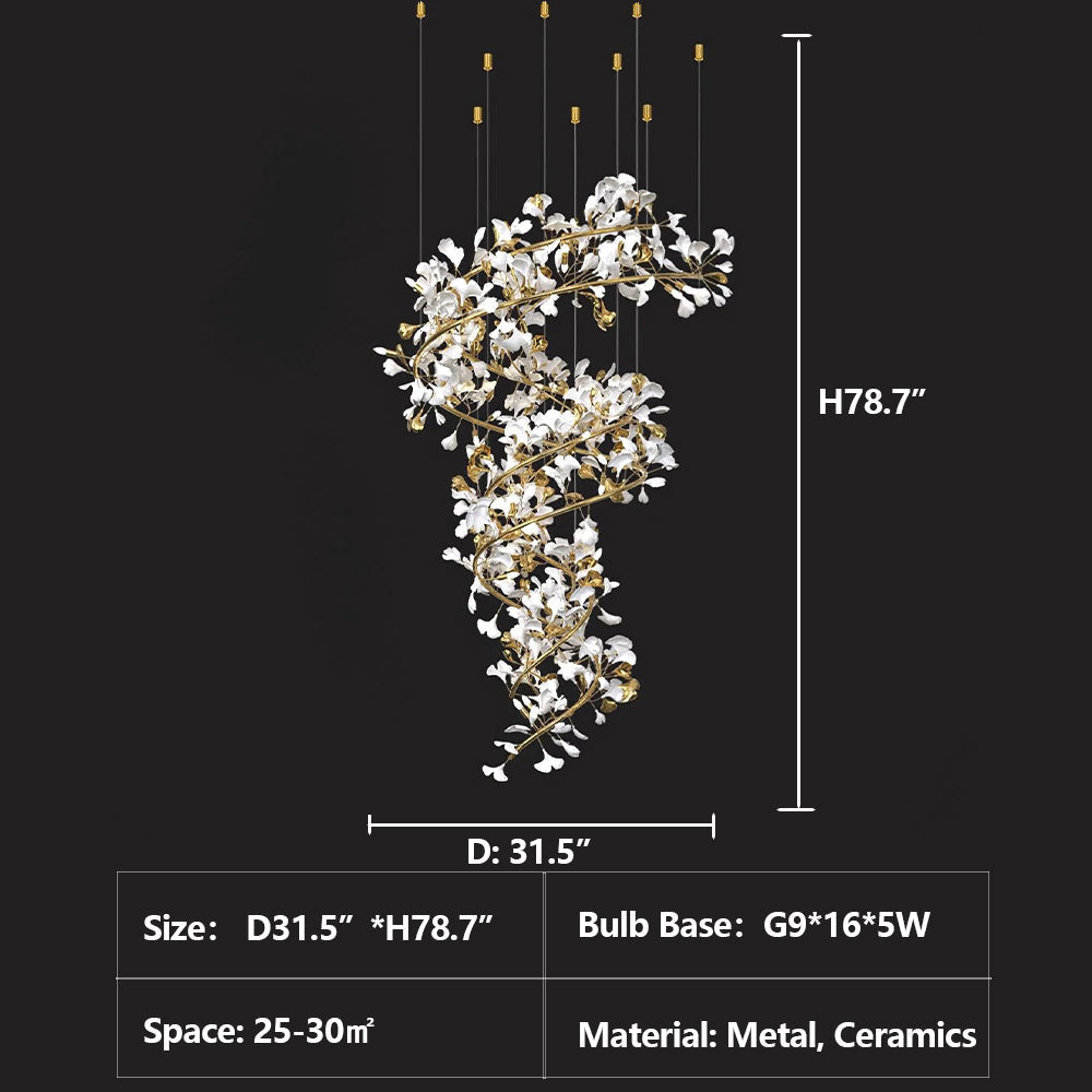 Candy Gingko Chandelier for Living Room/Staircse/Entryway/Foyer