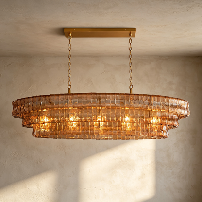 Glacien Oval Chandelier 54"W/65"W