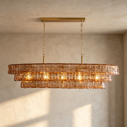 Glacien Oval Chandelier 54"W/65"W