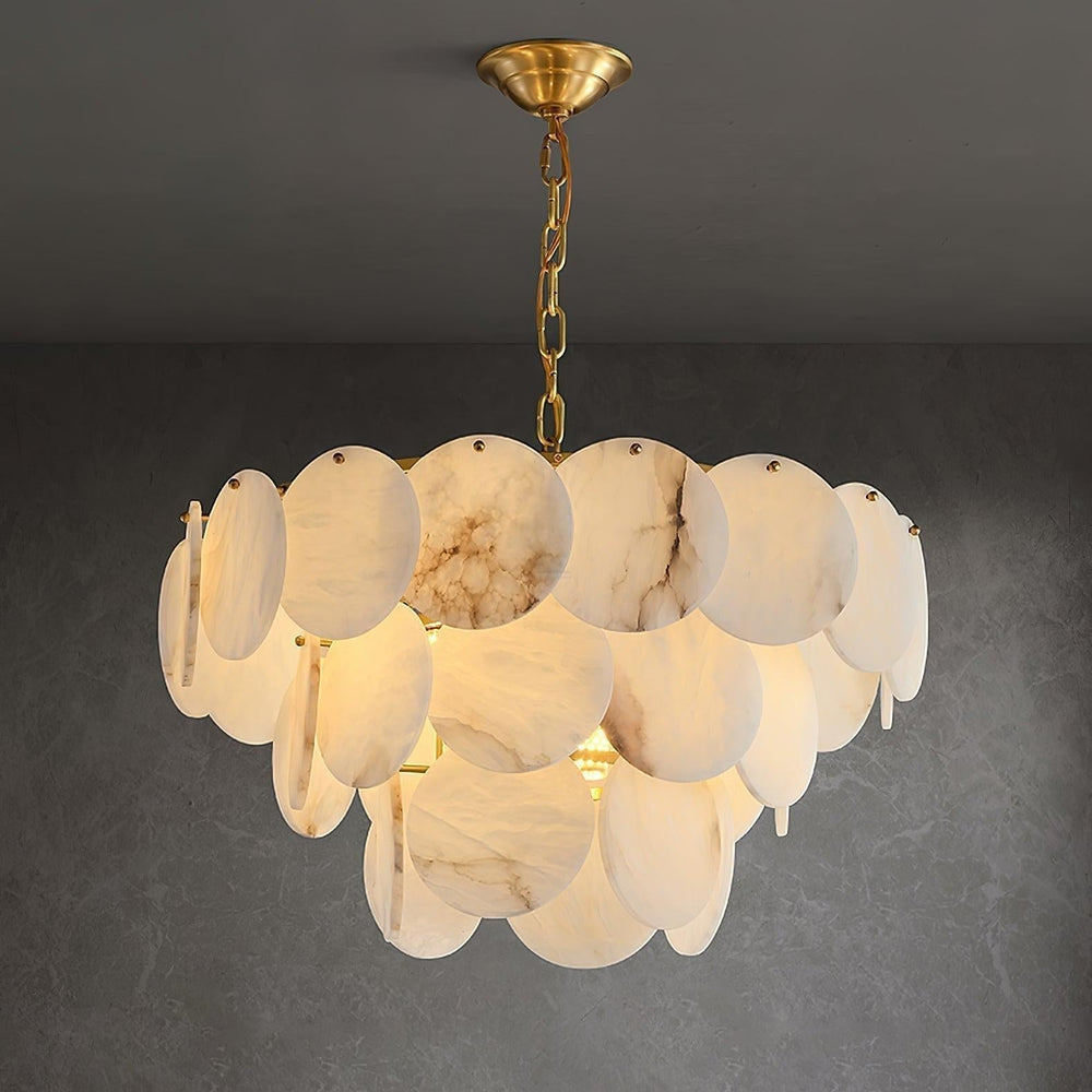 Alabaster Shell Brass Chandelier with 2/3/4/5/6 layer