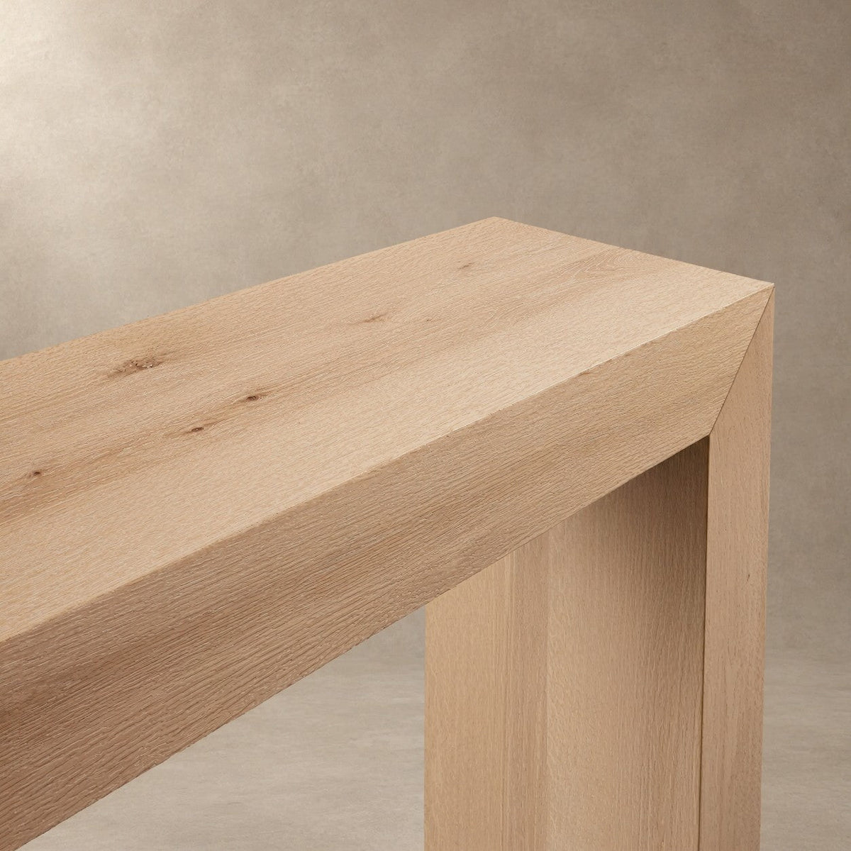 Happyarcadian Waterfall Edge Solid Oak Hallway Table