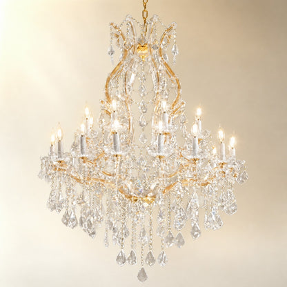 35.4" 24-Light Maria Theresa Crystal Chandelier - Gold