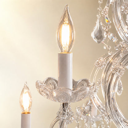 35.4" 24-Light Maria Theresa Crystal Chandelier - Silver