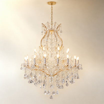 35.4" 24-Light Maria Theresa Crystal Chandelier - Gold