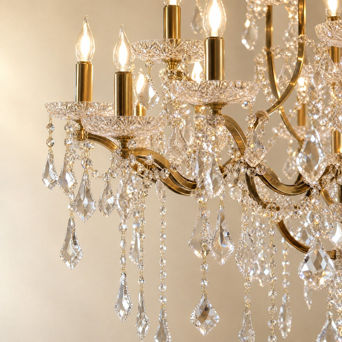 37.4" 24-Light Maria Theresa Crystal Chandelier - Gold