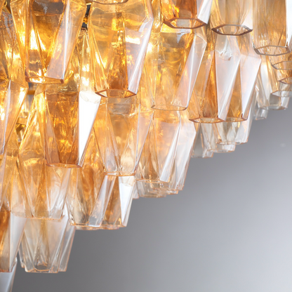 Cyra Glass Tiered Round Chandelier 37"D 47"D 62"D