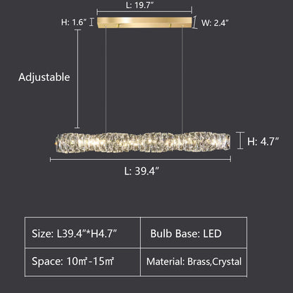 L39.4"*H4.7" chandelier,chandeliers,long table,big table,kitchen island,dining table,round table,crystal,gold,brass,metal,chain,adjustable