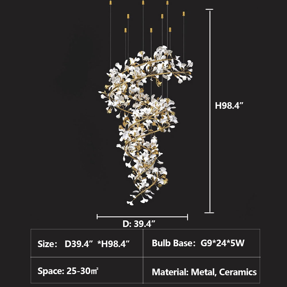 Candy Gingko Chandelier for Living Room/Staircse/Entryway/Foyer