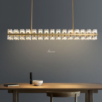 Auraline Crystal Rectangular Chandelier 54"