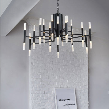 Deniselamp® Gold/Black Postmodern LED Chandelier For Living Room, Lobby, Restaurant