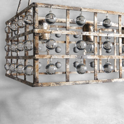 La Cage Rectangular Chandelier 7 Light
