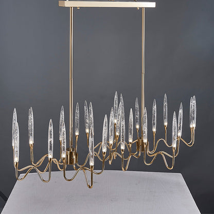 Brass Glass chandelier Ceiling light