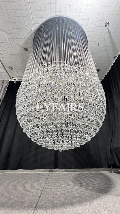 Modern Ball Crystal Raindrop Chandelier for Living Room/Staircase/Foyer