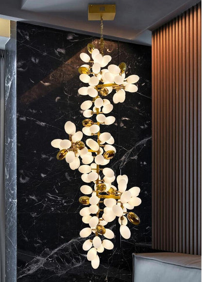 Modern Unique Style Extra Large White Grape Branch Chandelier