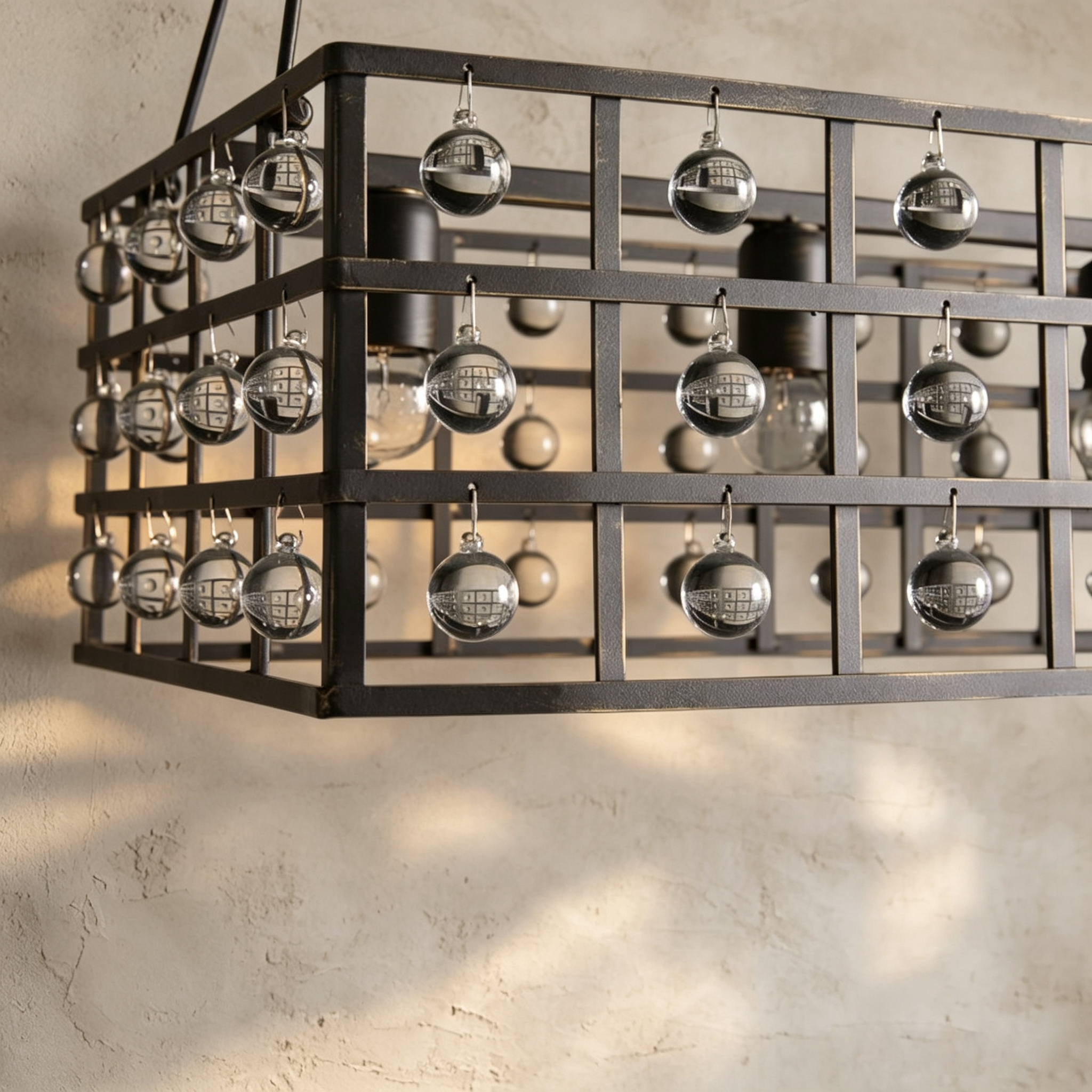 La Cage Rectangular Chandelier 7 Light
