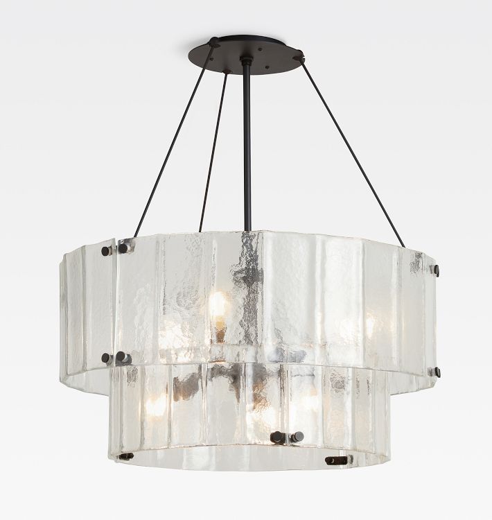 Willamette Glass Round Chandelier 2-Tier 32''