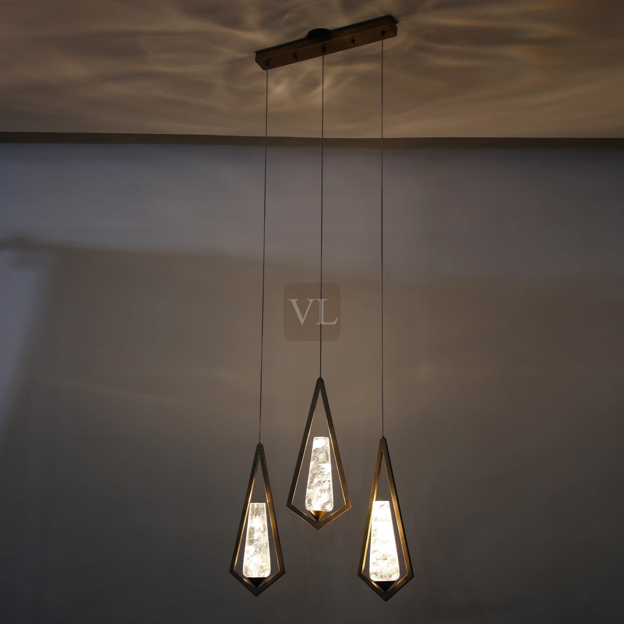Geometric Crystal Drop Chandelier