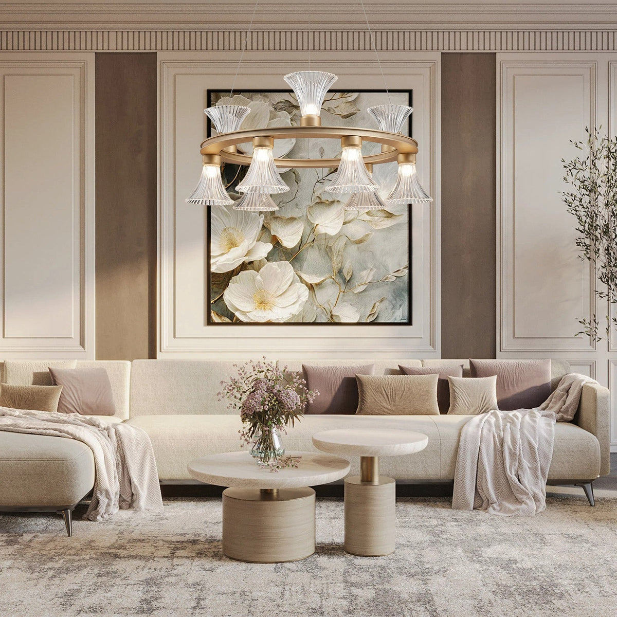 Maren Glass Round Chandelier 25.2"D