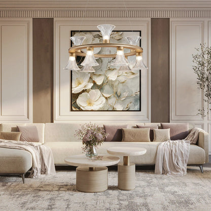 Maren Glass Round Chandelier 25.2"D