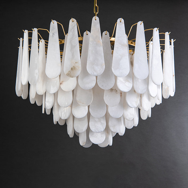 Anthea Spanish Alabaster Luxury Lamp Fixtures, Elegant Chandeliers