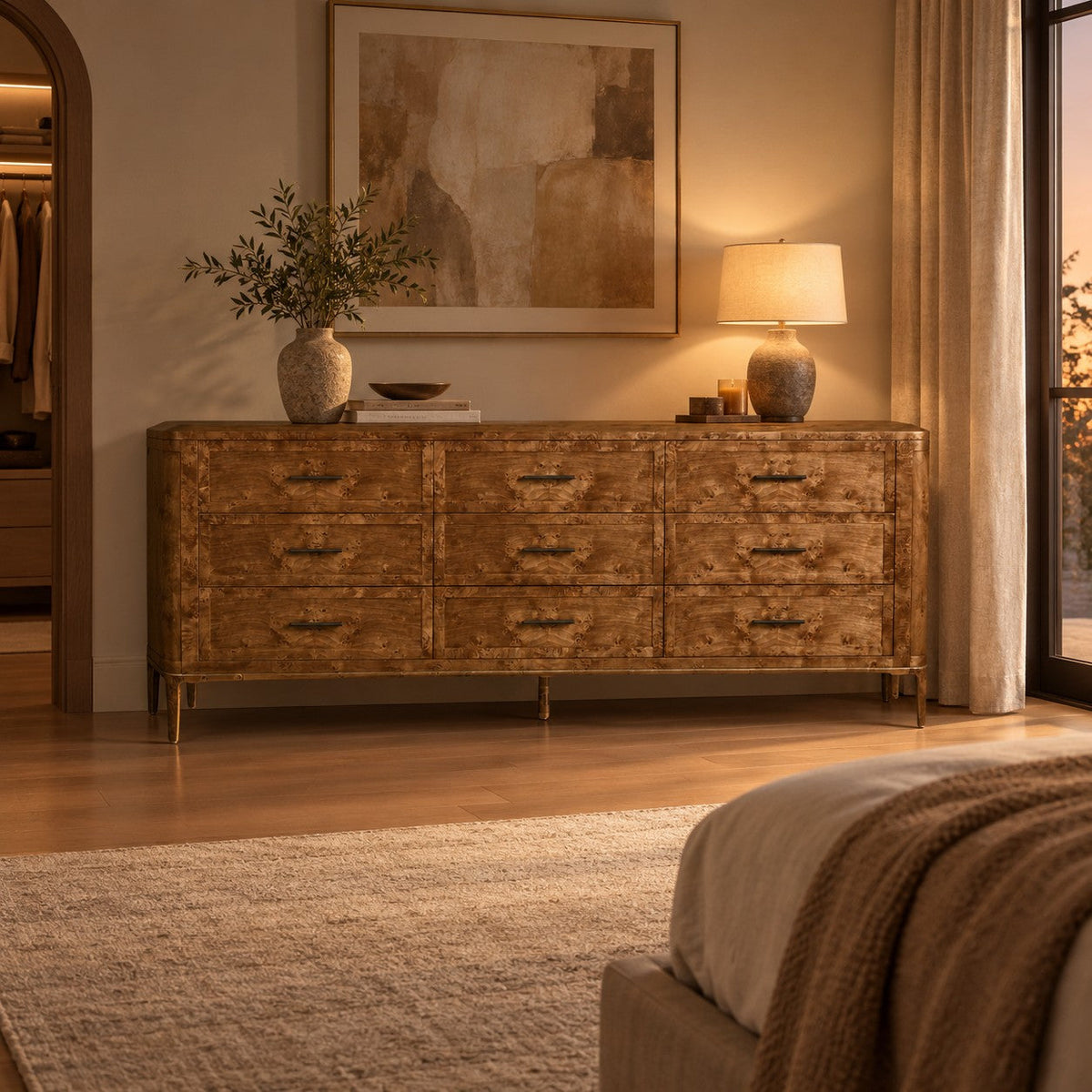 Mappa Burl Wood Clothing Storage