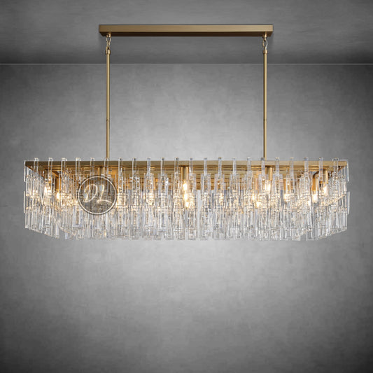 Marige K9 Crystal Rectangular Chandelier 60"