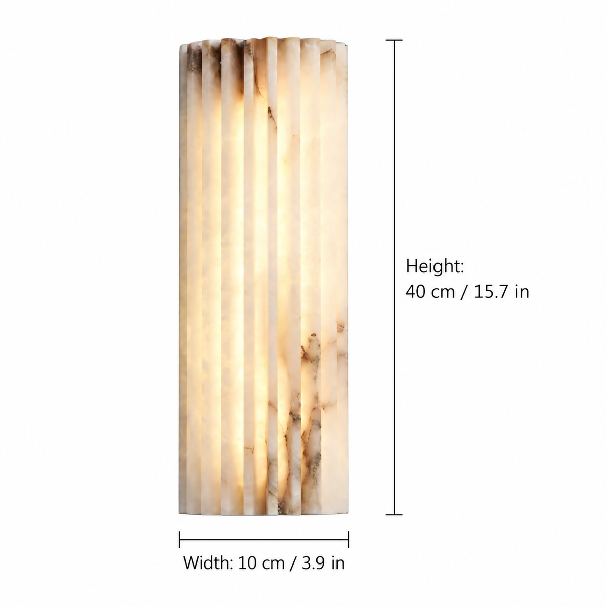 Living Room Wall Sconce | Fluted Alabaster Minimalist | Ribelle