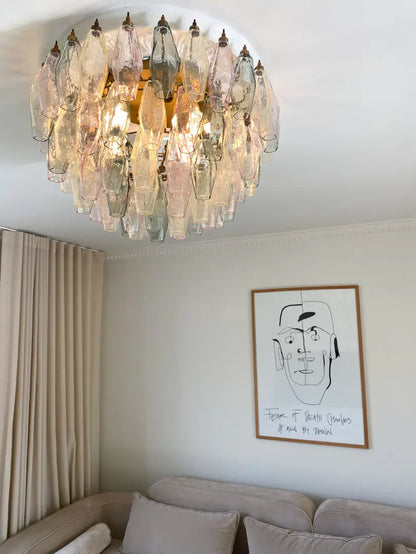Murano Chandelier – Poliedri – 84 glasses – Multi
