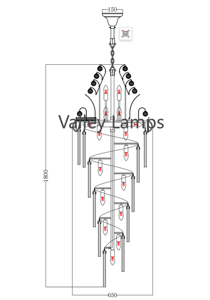 Luxury Extra Long Crystal Chandelier