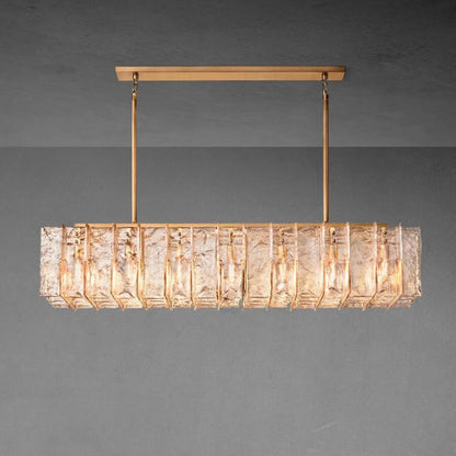 Loxel Smoke Glass Rectangular Chandelier 49"67"